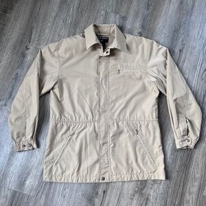 Vintage Polo Sport Ralph Lauren Cream Windbreaker Zip Up Jacket Women's Sz Small